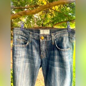 Current/Elliott Striped Blue Ankle Jeans 👖